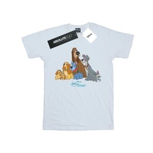 Disney Dam/Lady - Lady And The Tramp - Boyfriend-t-shirt i bomull från klassiska gruppen (Vit)