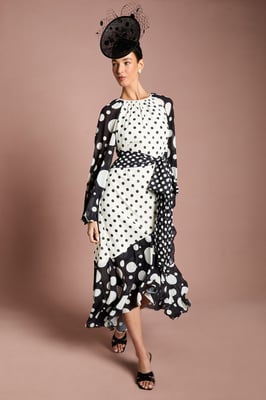 Lisa Tan Mixed Spot Print Wrap Maxi Dress