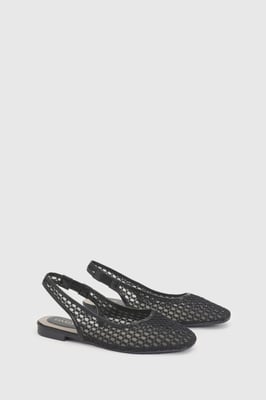 Shauna Faux Leather Lace Slingback Ballet Pumps
