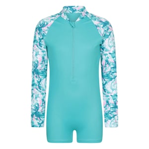 Mountain Warehouse Barn/Mira Marmor Effekt Långärmad Rash Guard (Turkos)