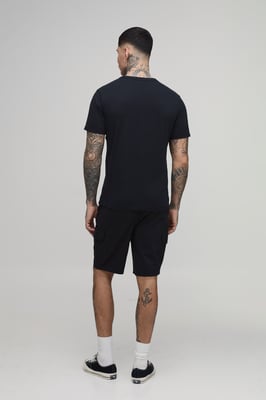 Tall Slim Fit Elasticated Mid Length Twill Cargo Shorts