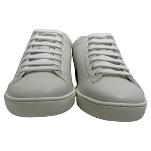 Gucci Interlocking G Perforated Ace Sneakers in White Calfskin Leather