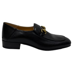 Gucci Horsebit Slip On Loafers in Black Leather
