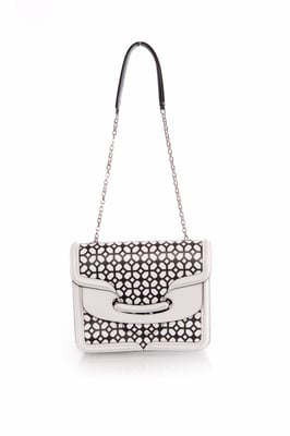 Alexander McQueen, Heroine Black and White Satchel Bag.