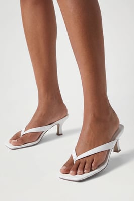 Toe Post Square Toe Heeled Mules