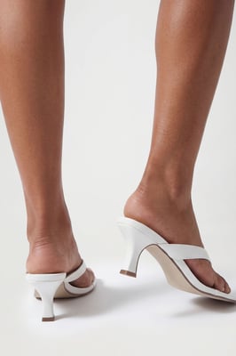 Toe Post Square Toe Heeled Mules