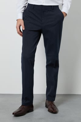 Navy Pinstripe Tailored Fit Trouser