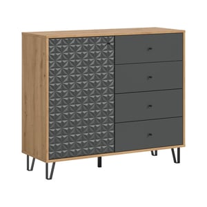 Furnilux Elegante hoge kast in artisan eik en ruime opbergoplossing met lades