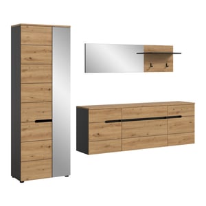 Furnilux Moderne garderobecombinatie met spiegel ruime kast en ophangsysteem 256 cm