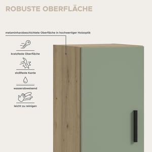 Furnilux Modulaire woonwand in artisan eik en smoke green stijlvolle opbergoplossing