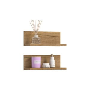 Furnilux Wandplank set evoke oak stijlvolle badkamer opbergoplossing 2 planken
