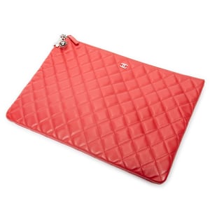 Large Charm O-Case Zip  Clutch