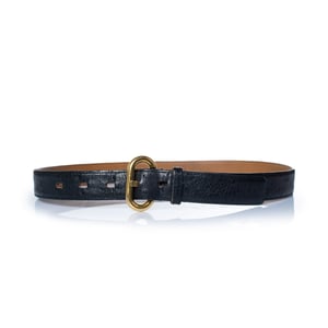 Delvaux, struisvogel zwart leren tailleband