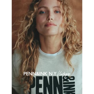 Penn & Ink Harper 05m-90 penn and ink sweater print ecru mel. black