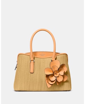 Thompson Street Straw Small Satchel Bag With Charm