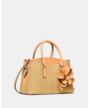 Thompson Street Straw Small Satchel Bag With Charm