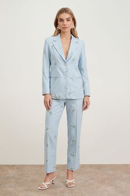 Floral Embroidered Tailored Blazer