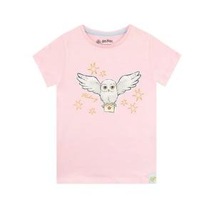 Harry Potter Meisjes Hedwig Zweinstein Katoenen T-Shirt (Baby Roze)