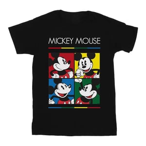 Disney Jongens Mickey Mouse Vierkant Gekleurd T-shirt (Zwart)
