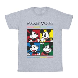 Disney Jongens Mickey Mouse Vierkant Gekleurd T-shirt (Sportgrijs)