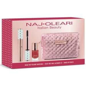 Naj Oleari Gift Set Wear The Volume Mascara + Oleo Gel Nail Lacquer 22 Red + Pouch