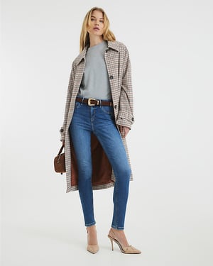 River Island Womens Skinny Jeans Blue Mid Rise Bum Sculpt