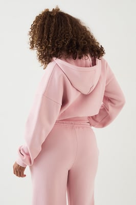 DSGN Studio Applique Boxy Crop Zip Through Hoodie