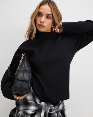 River Island Womens Top Black Funnel Neck