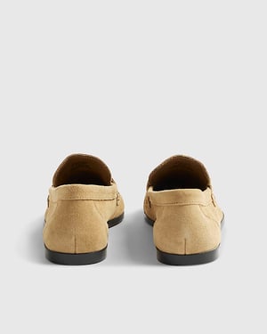 River Island Womens Loafers Beige Suede Snaffle Chain