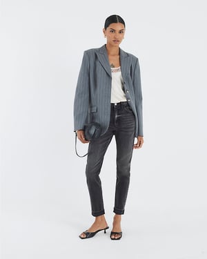 River Island Womens Mom Jeans Black High Rise Sculpt