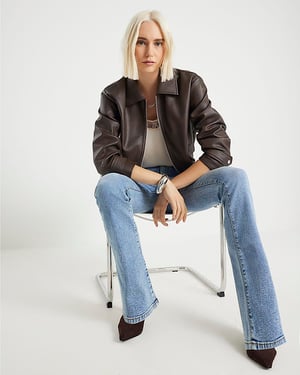 River Island Womens Flared Jeans Blue Mid Rise