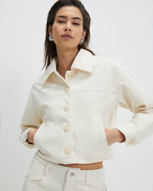 River Island Womens Jacket Cream Corduroy
