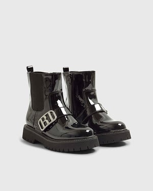 River Island Girls Chelsea Boots Black Changeable Strap