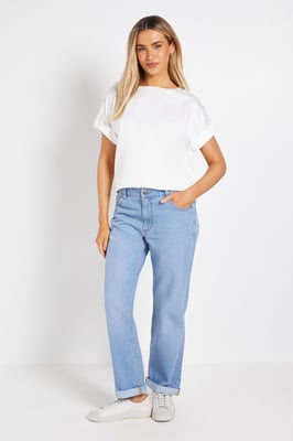 Satin Roll Sleeve Blouse