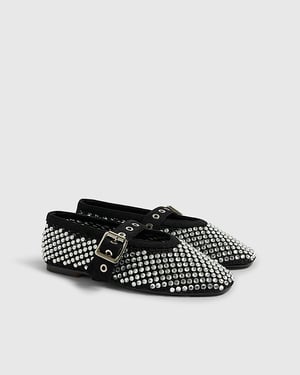 River Island Womens Mary Jane Shoes Black Embellished