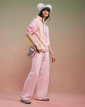 River Island Womens Joggers Pink Year Zero Embellished Cord