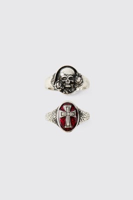 2 Pack Gothic Rings
