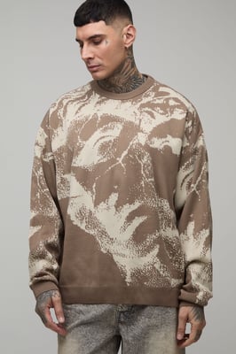 Tall Oversized Renaissance Jacquard Knitted Jumper
