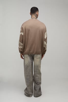 Tall Oversized Renaissance Jacquard Knitted Jumper