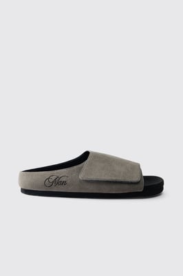 MAN Embossed Faux Suede Strap Slider