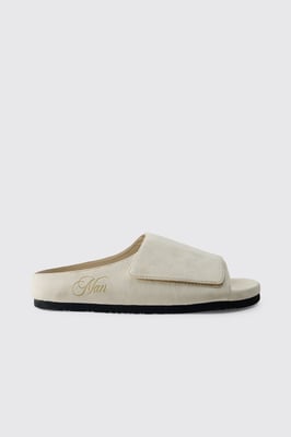 MAN Embossed Faux Suede Strap Slider