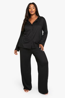 Plus Basic Shirt & Trouser PJ Set
