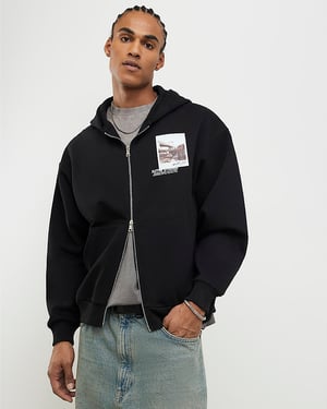 River Island Mens Hoodie Black Oversized Fit Autre Studios
