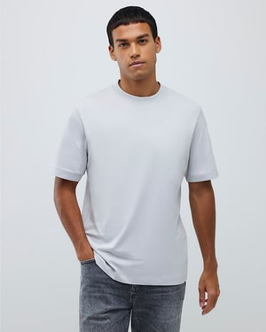 River Island Mens T-Shirt Grey Regular Fit Crew Neck 3 Pack