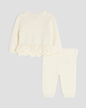 River Island Baby Girls Cardigan & Bottoms Set Cream 2 Piece