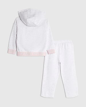 River Island Mini Girls Hoodie & Bottoms Set Grey RI 2 Piece