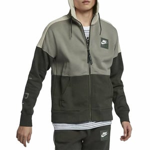 Nike Air Mens Green Zip Up Fleece Hoodie