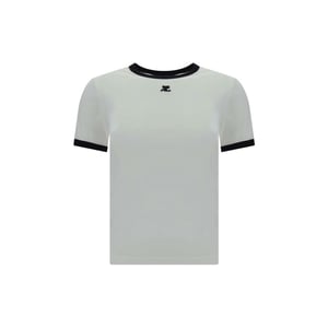 Courrèges vit bomulls T-shirt