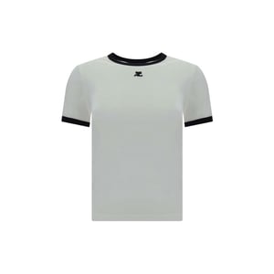 Courrèges vit bomulls T-shirt
