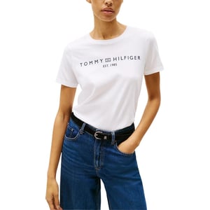 Tommy Hilfiger Vit Återvunnen Bomull T-shirt